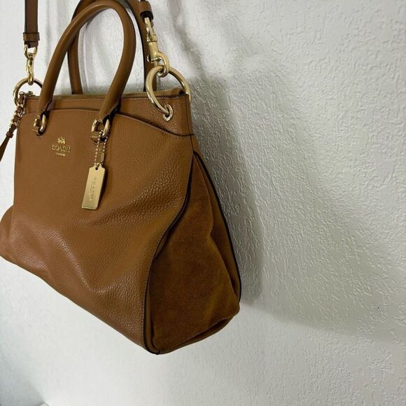 Coach Tan Leather Mia Large Satchel Purse - Picture 6 of 15